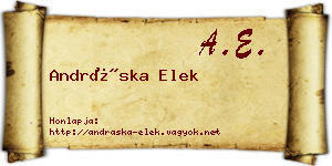 Andráska Elek névjegykártya